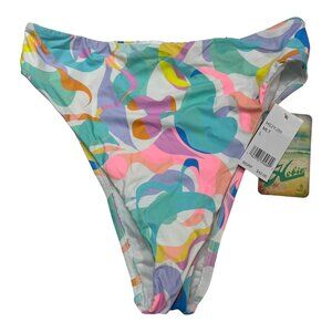 Hobie Bikini Bottom‎ Womens L Roller Derby Colorful Abstract High Waisted Beach